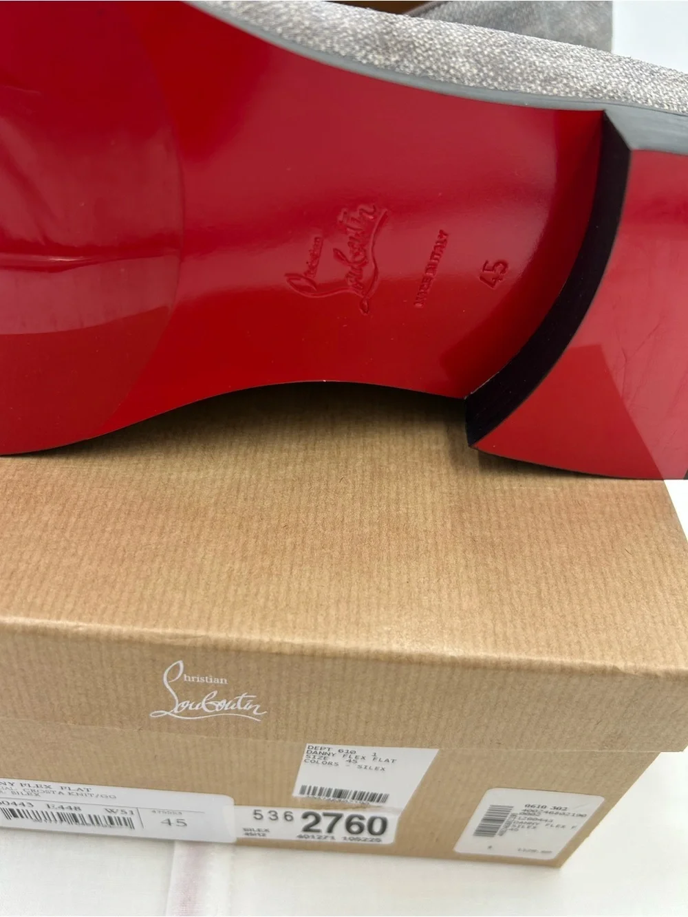 Men's Christian Louboutin, Danny, flat flex loafers size 45 made in Italy